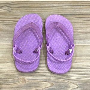 Toddler Girl Glitter Purple Flip Flops 8-9